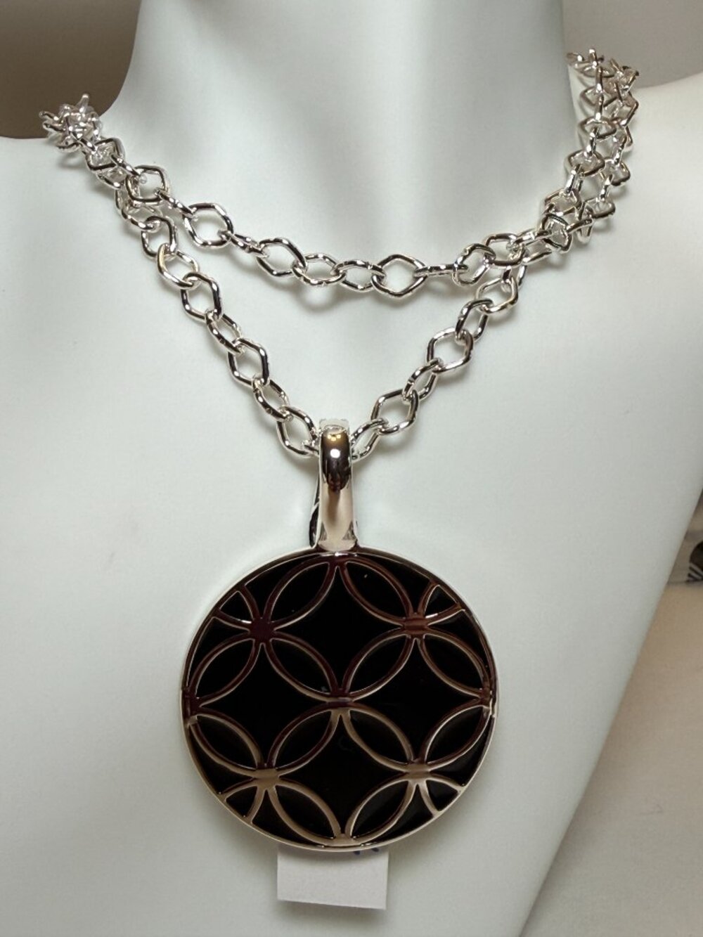 4 Looks in One Purchase! Reversible Necklace Earrings Pendant Set Geometric
